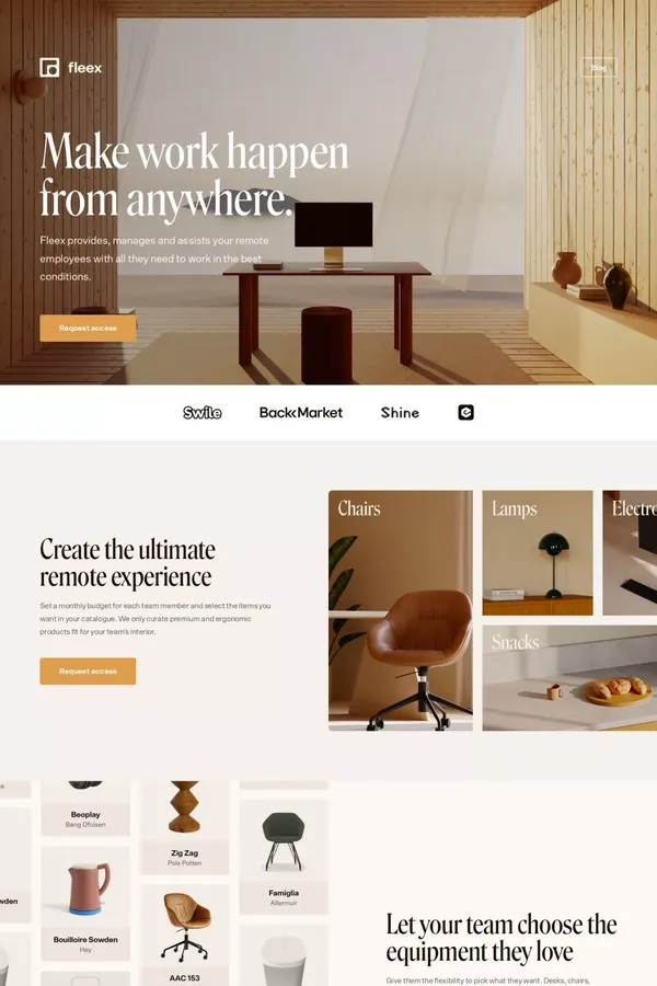 Fleex - Make work happen from anywhere - Landing design inspiration