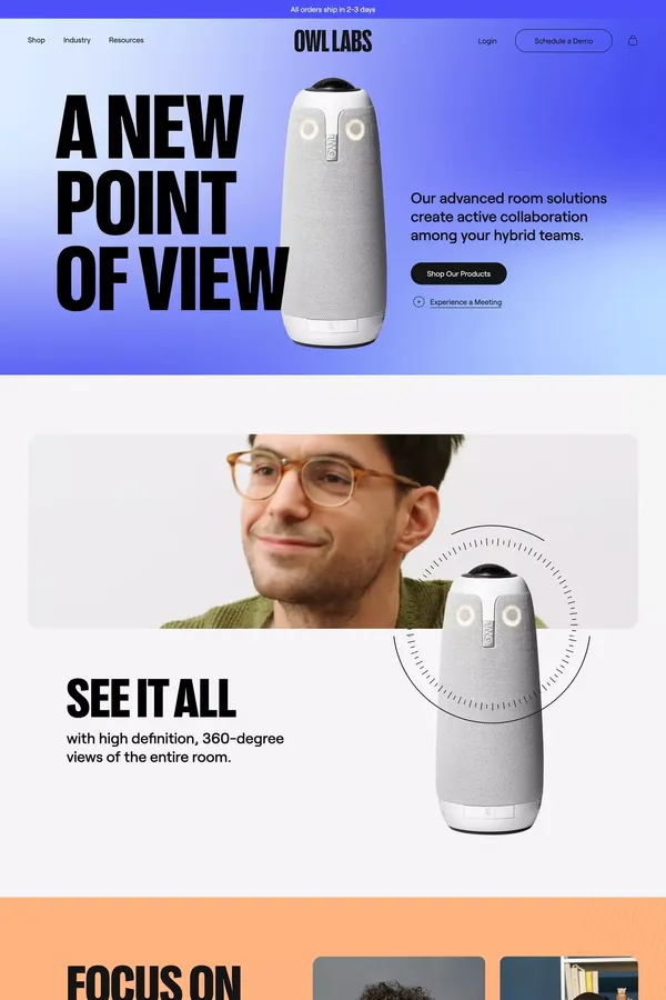 Owl Labs | Meeting Owl Pro - Landing design inspiration