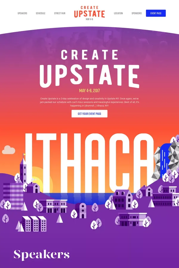 Create Upstate - May 4th - 6th 2017 - website design inspiration