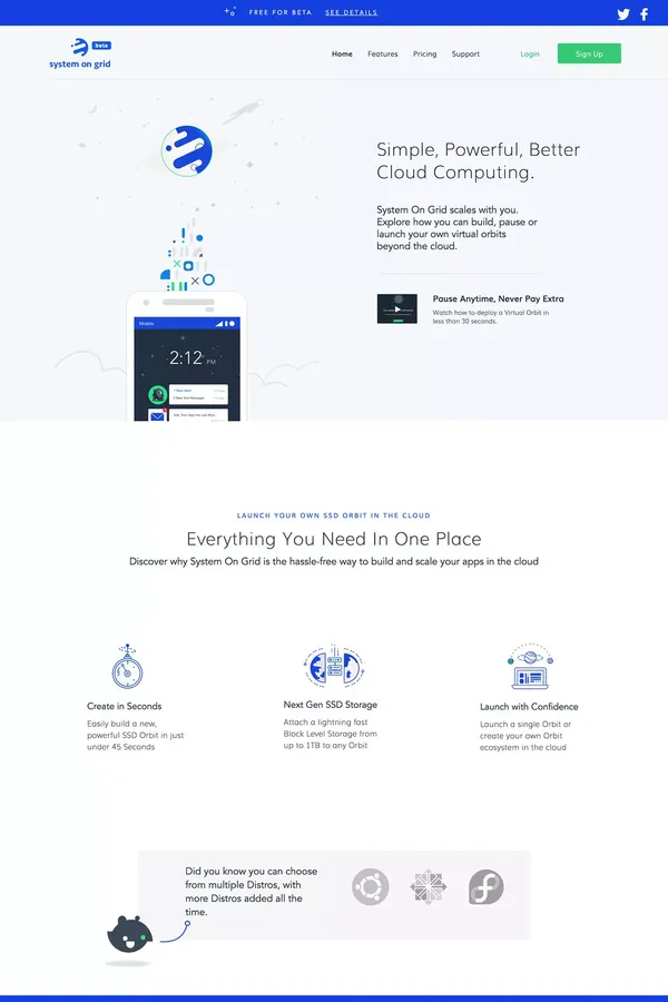 System On Grid | BETA - Landing design inspiration