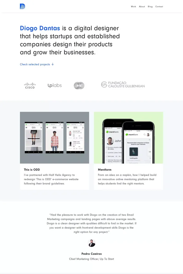 Diogo Dantas – Freelance Designer - Portfolio design inspiration