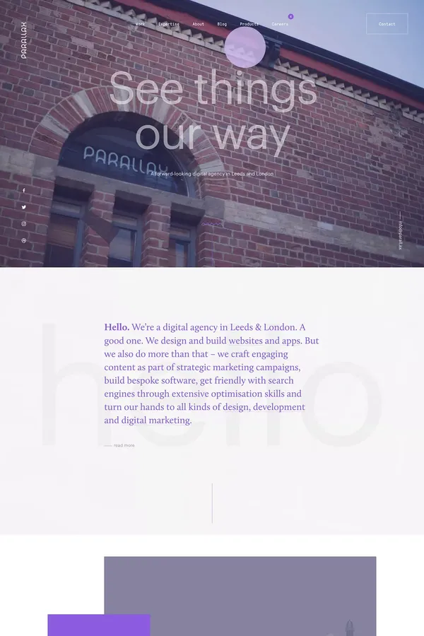 Digital Agency in Leeds & London | Parallax - Portfolio design inspiration