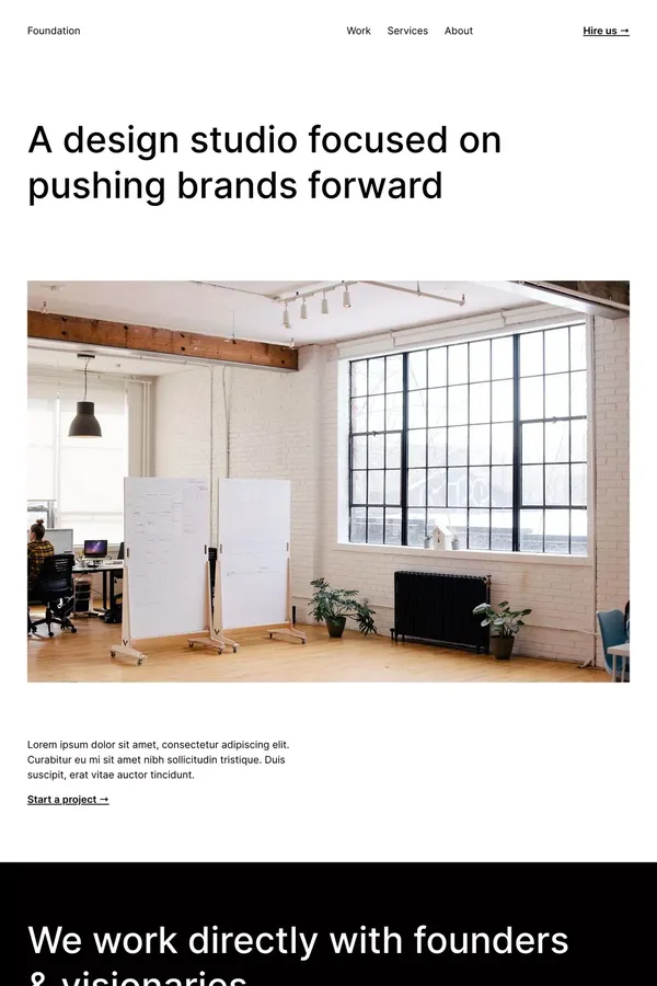 Foundation - Portfolio Webflow Template - Template design inspiration