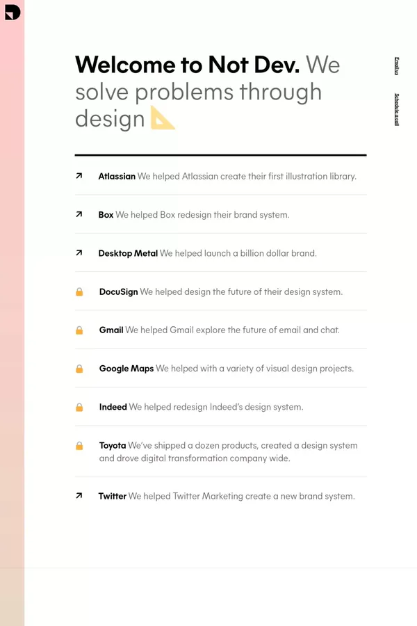 Not Dev | UI/UX & brand design studio in Texas - website design inspiration