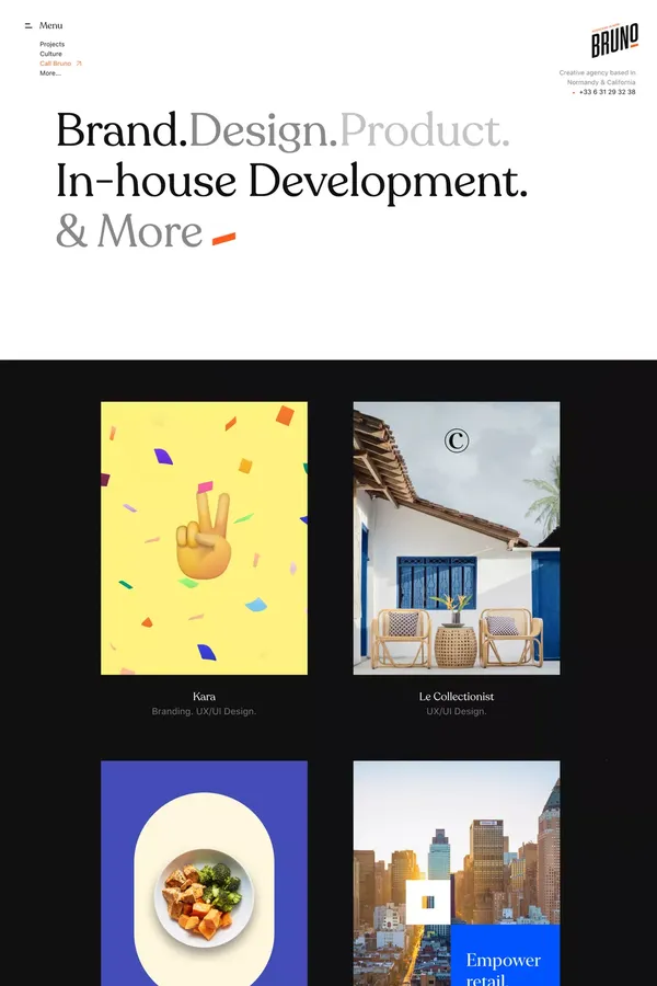 https://callbruno.com/en/ - Portfolio design inspiration