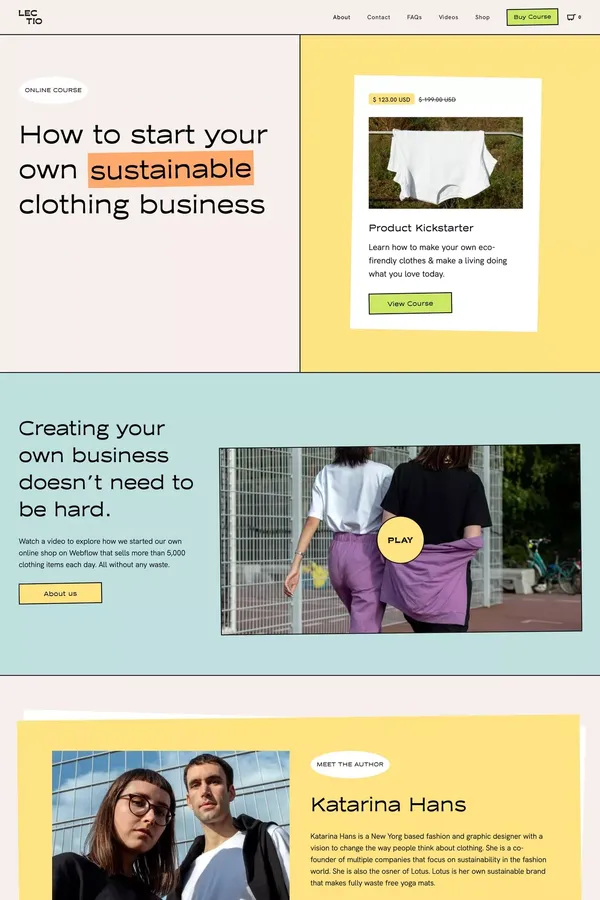 Lectio - Small Business Webflow Template - Template design inspiration