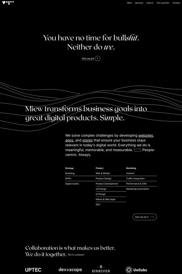 Miew: A Digital Product Studio - Portfolio design inspiration