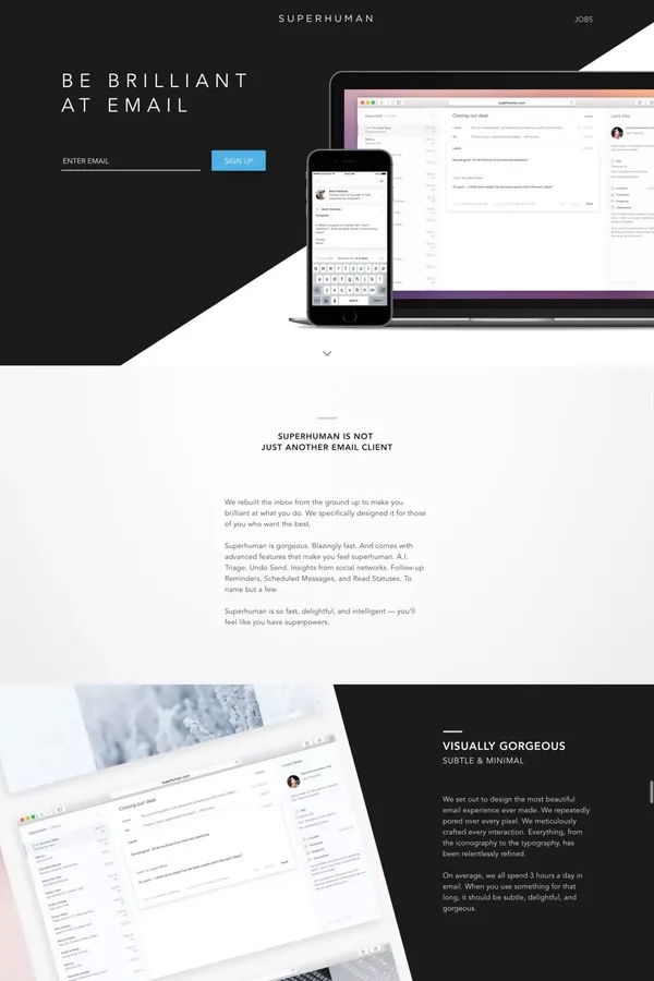 Superhuman - Landing design inspiration
