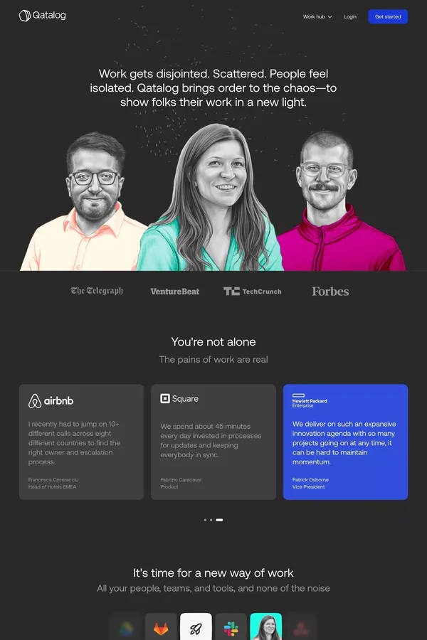 Work hub | Qatalog - Landing design inspiration