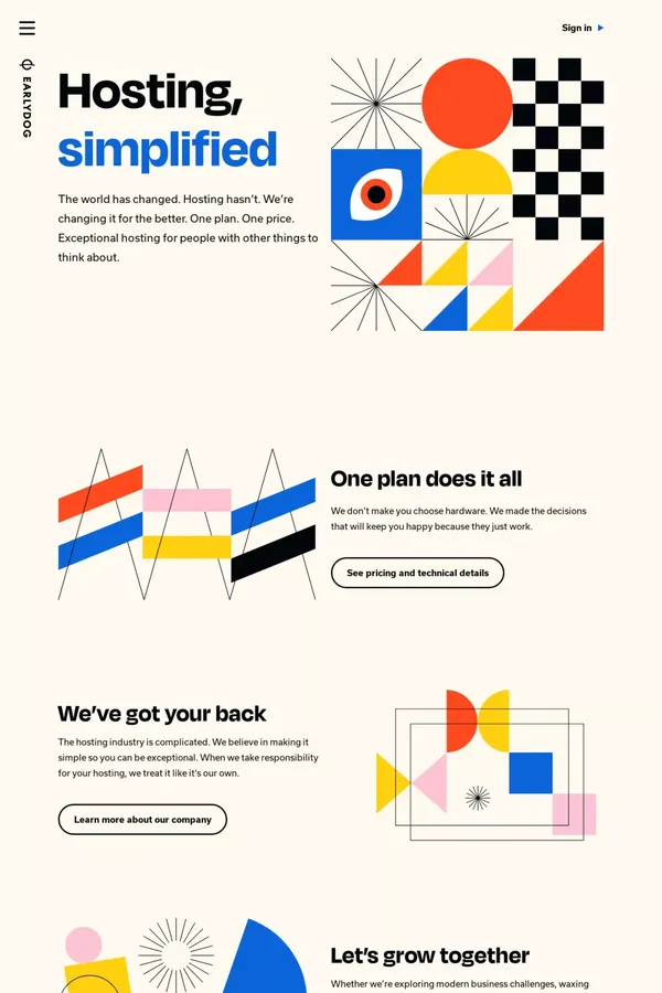 EarlyDog Managed Hosting - EarlyDog - Landing design inspiration