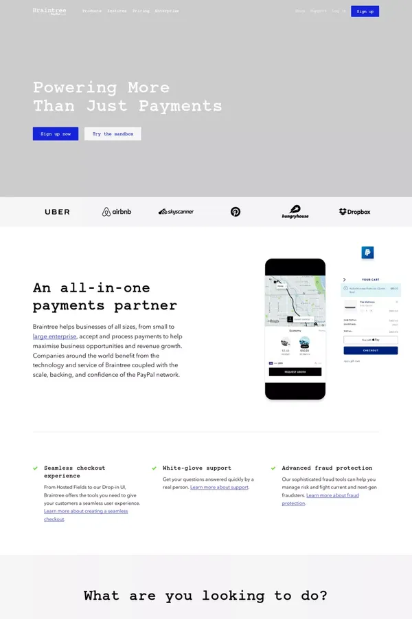 Braintree Payments - website design inspiration
