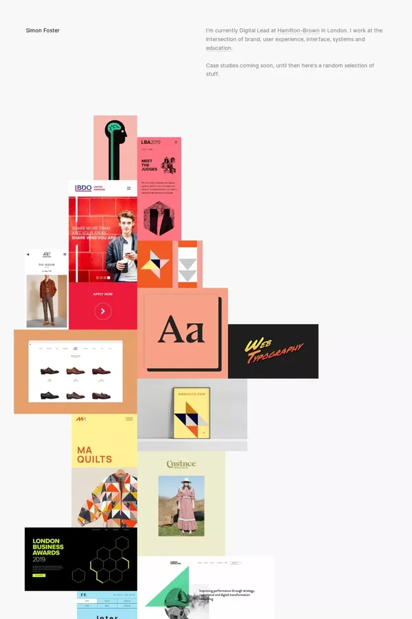 Simon Foster - Portfolio design inspiration