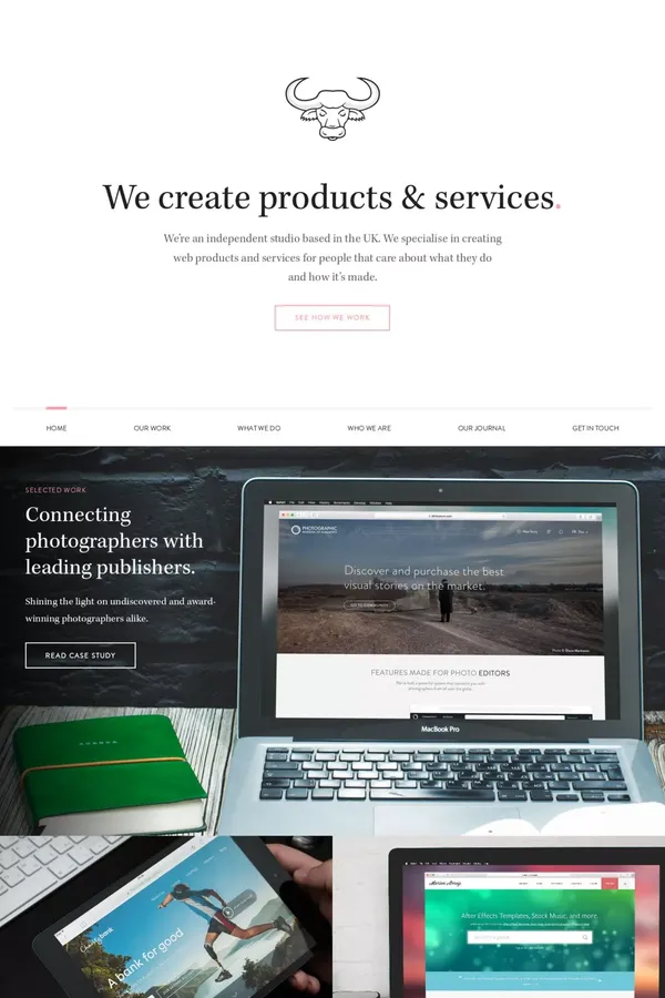 UK web design & development agency | No Divide - Portfolio design inspiration