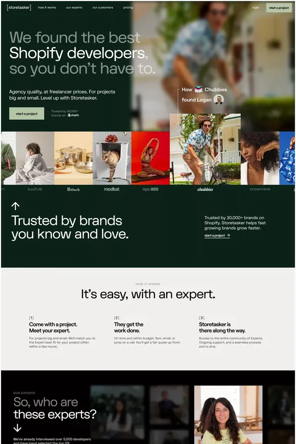 Storetasker: Connect With The Best Shopify Experts - Landing design inspiration