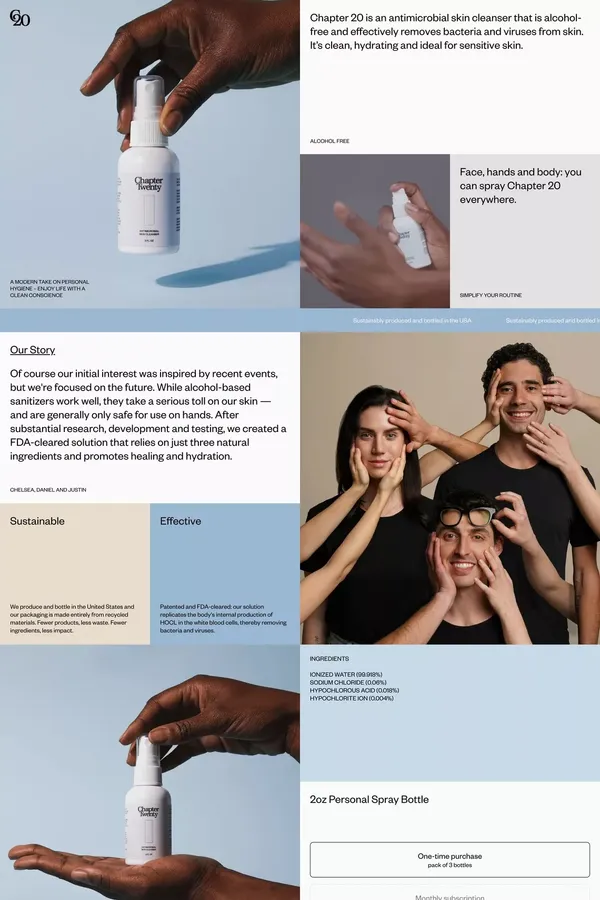 Chapter20 - Alcohol free antimicrobial skin cleanser - Ecommerce design inspiration