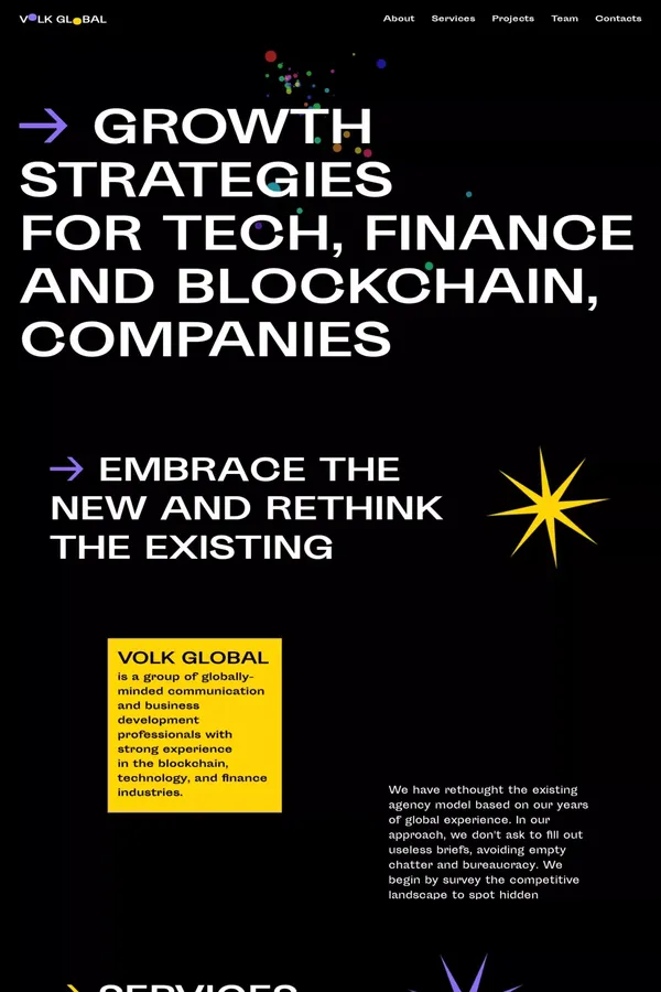 VOLK GLOBAL - website design inspiration