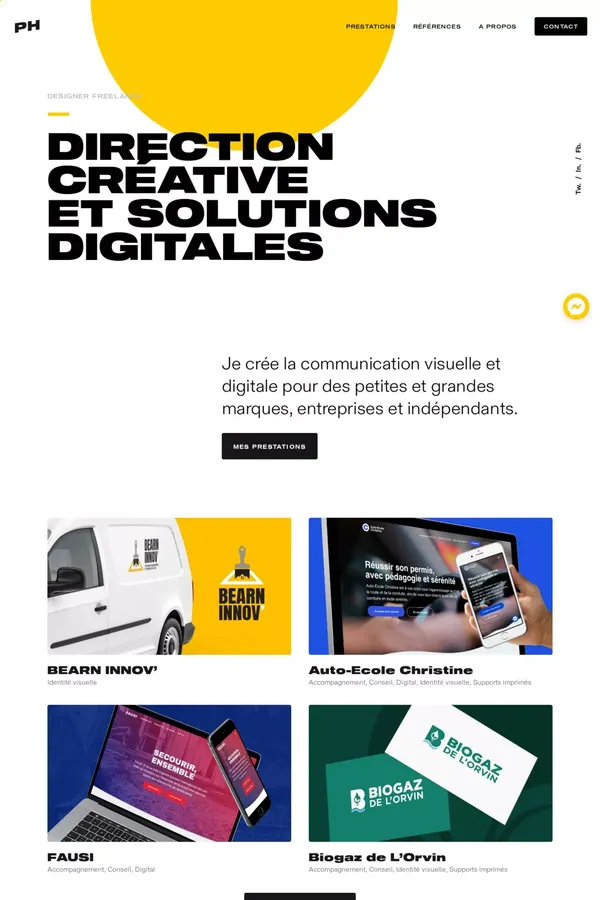 PH / Pierre-Henri BON — Direction créative et solutions digitales — Designer freelance - website design inspiration
