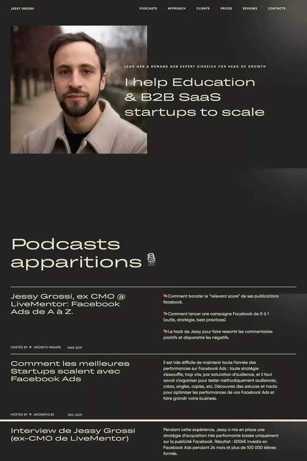 I help Education & B2B SaaS startups to grow - Portfolio design inspiration
