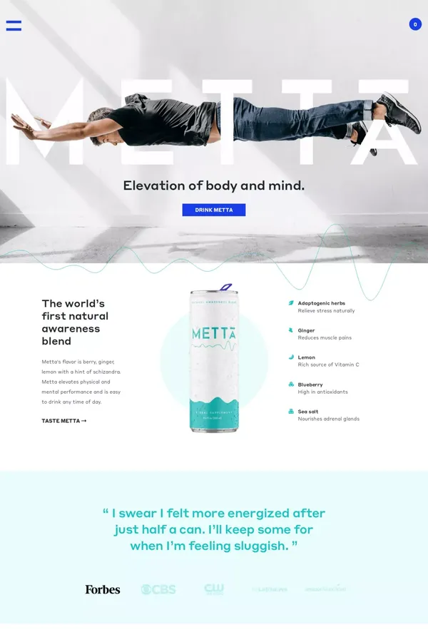 Metta - Natural Awareness Beverage – Metta Beverage Inc. - Landing design inspiration