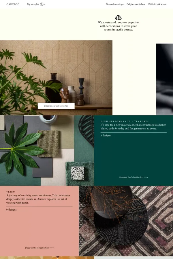 Omexco - Fine Belgian Wallcoverings - Portfolio design inspiration
