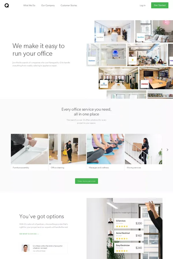 Managed by Q | Home - Landing design inspiration