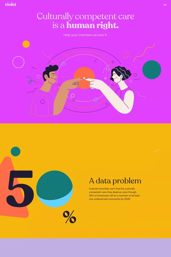 Violet | Cultural Competency Credentialing - Landing design inspiration