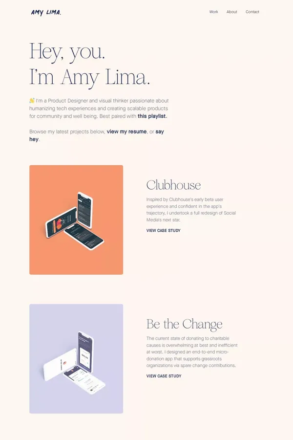 Amy Lima Design Portfolio - Portfolio design inspiration
