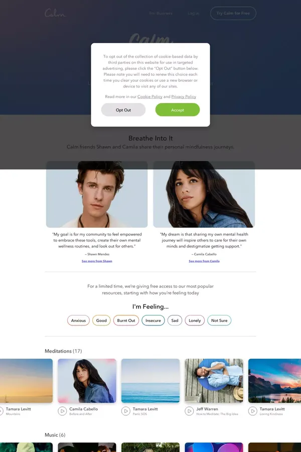 Calm Together - website design inspiration
