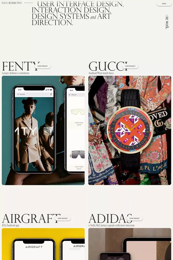 Dan Burrows | Portfolio - Portfolio design inspiration