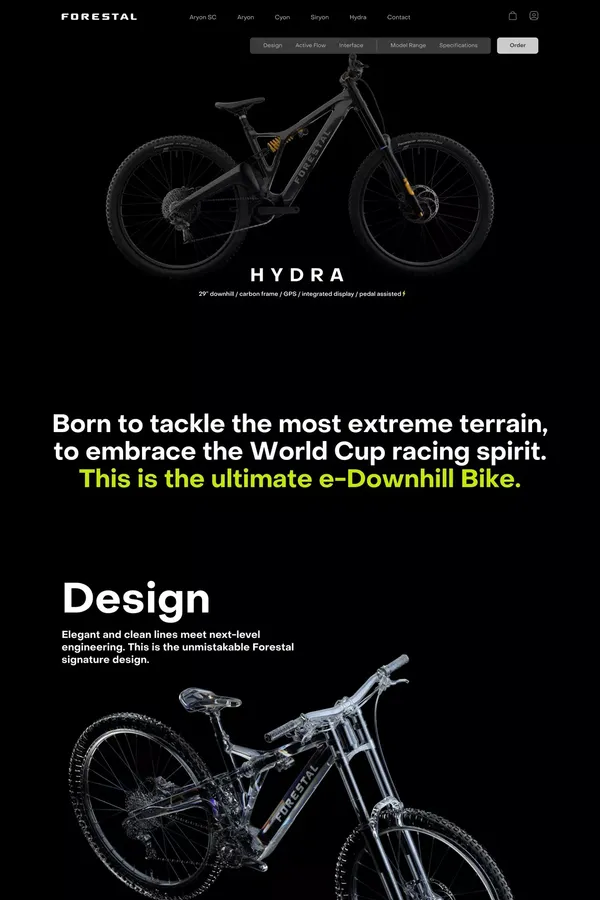 Forestal | Hydra - Landing design inspiration