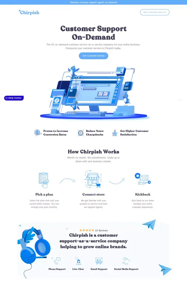 Chirpish - website design inspiration