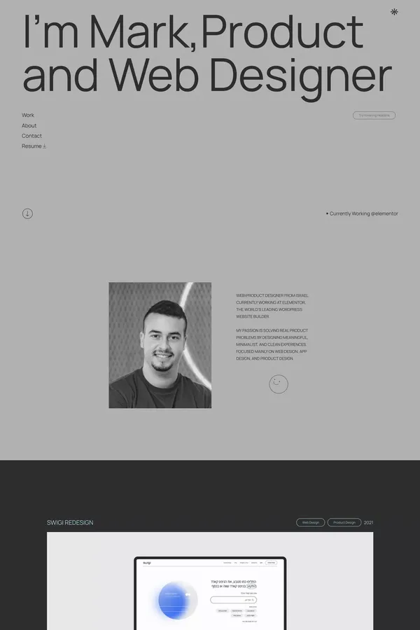 Mark Gerkules - Product and Web Designer - Portfolio design inspiration