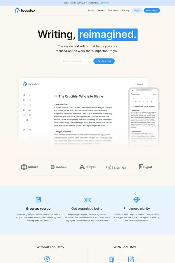 FocusFox - SaaS App Webflow Template - Template design inspiration