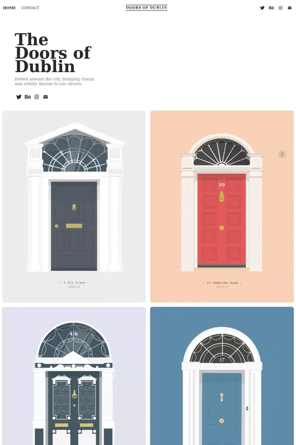 The Doors of Dublin - Portfolio design inspiration