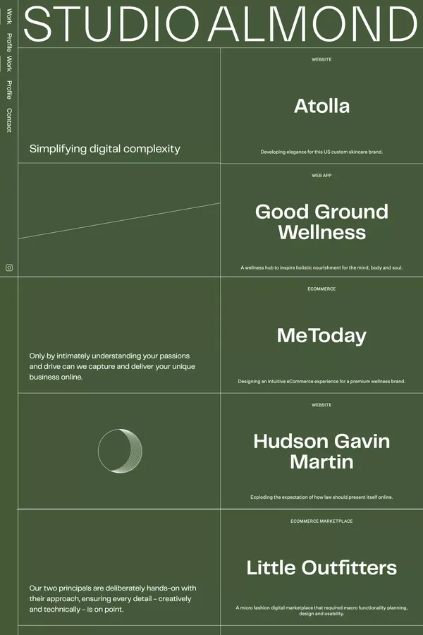 Studio Almond - Portfolio design inspiration