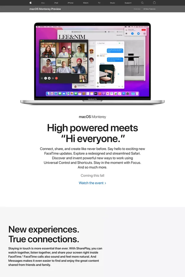macOS Monterey Preview - Apple - Landing design inspiration