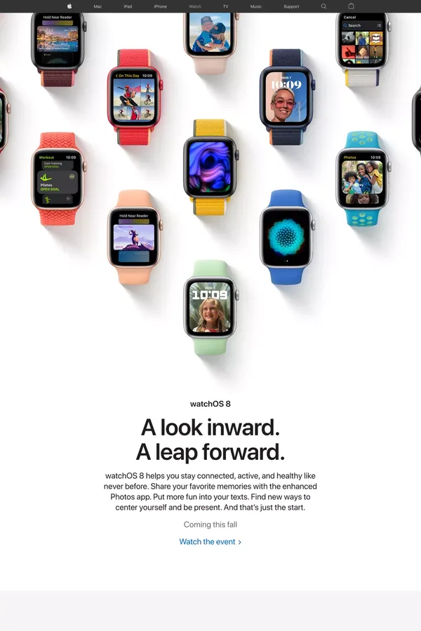 watchOS 8 Preview - Apple - Landing design inspiration