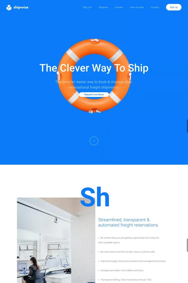 Shipwise · Streamlined Internation Freight and Supply Chain Solution - Landing design inspiration