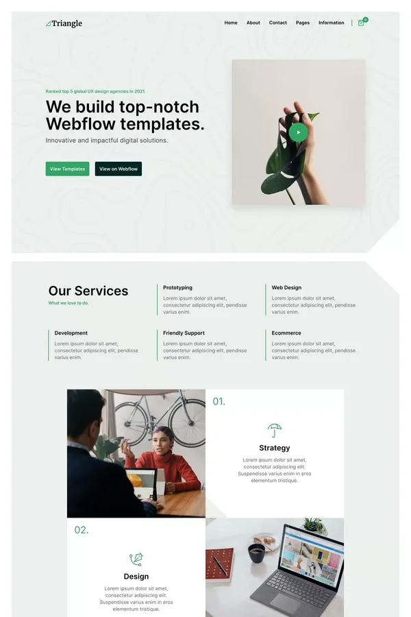 Triangle - Webflow ecommerce website template - Template design inspiration
