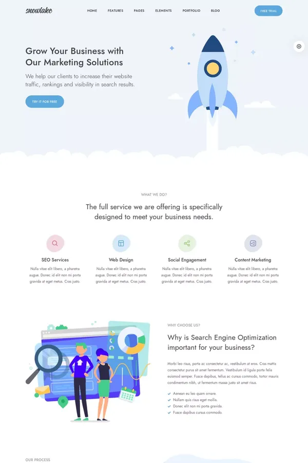 Snowlake - website design inspiration