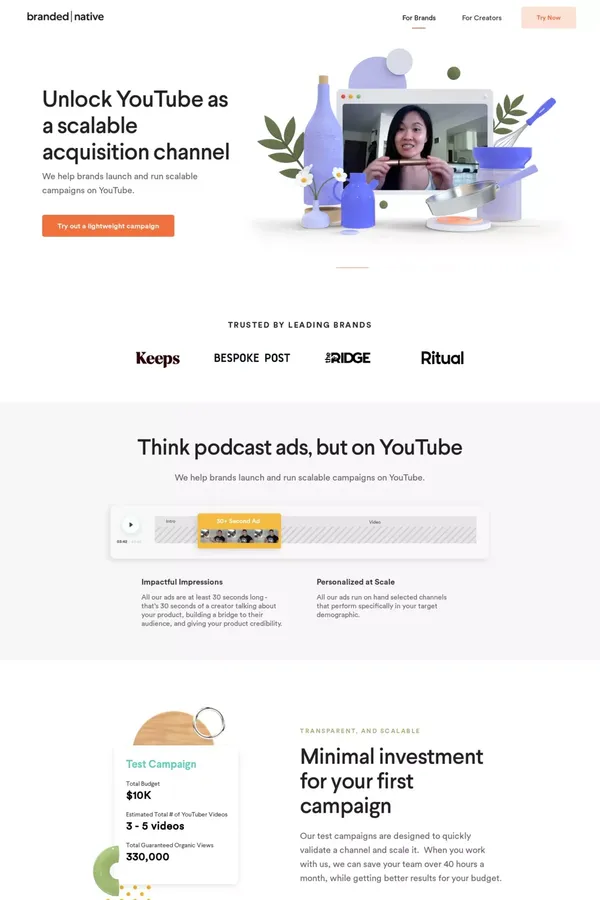 Branded Native - Landing design inspiration