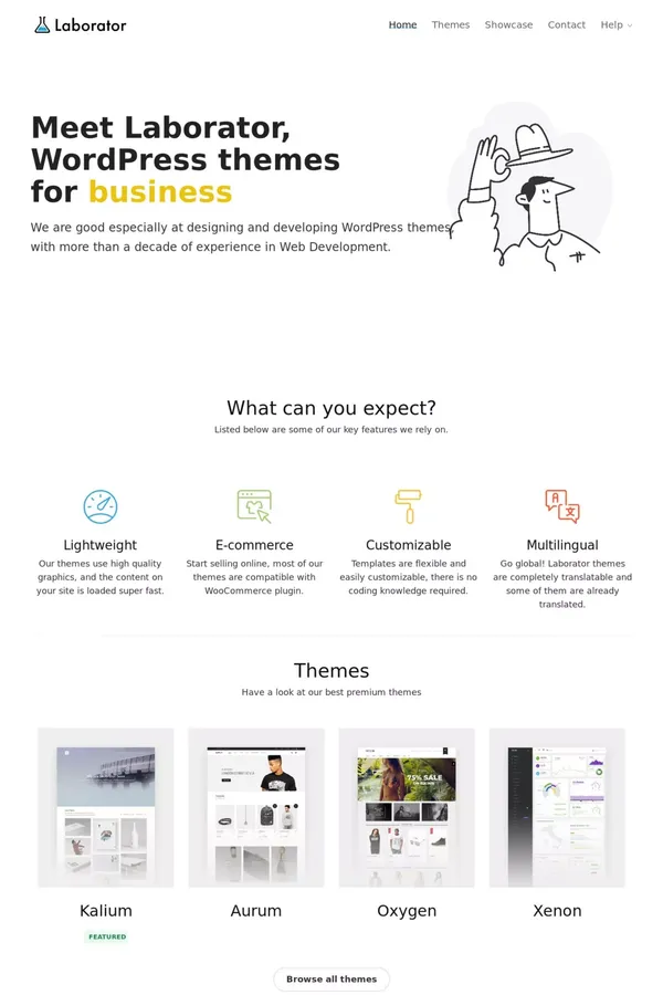 Home – Premium WordPress themes that make sense — Laborator - website design inspiration