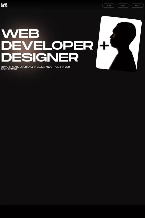 Harold AO - Self taught Creative Developer & Designer - website design inspiration