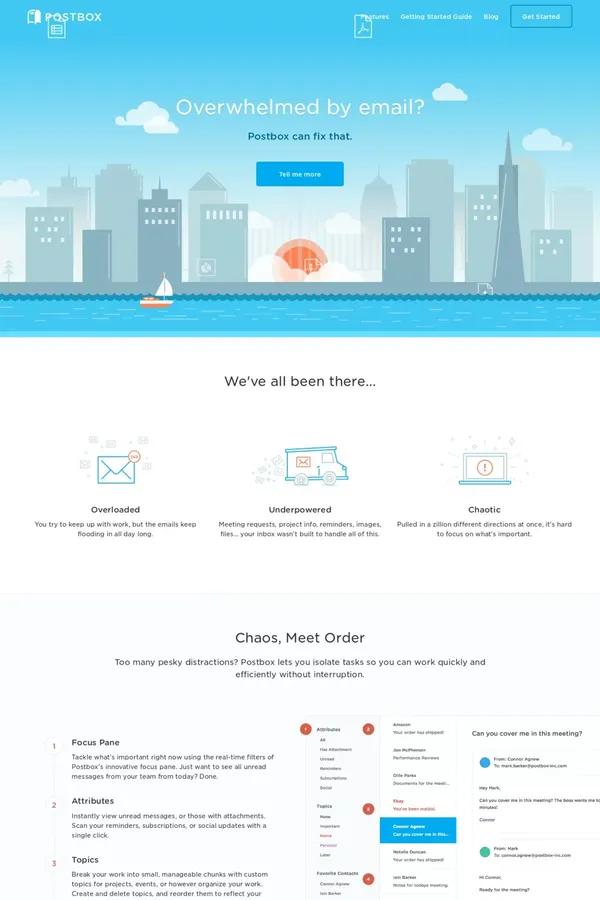 Postbox - Landing design inspiration