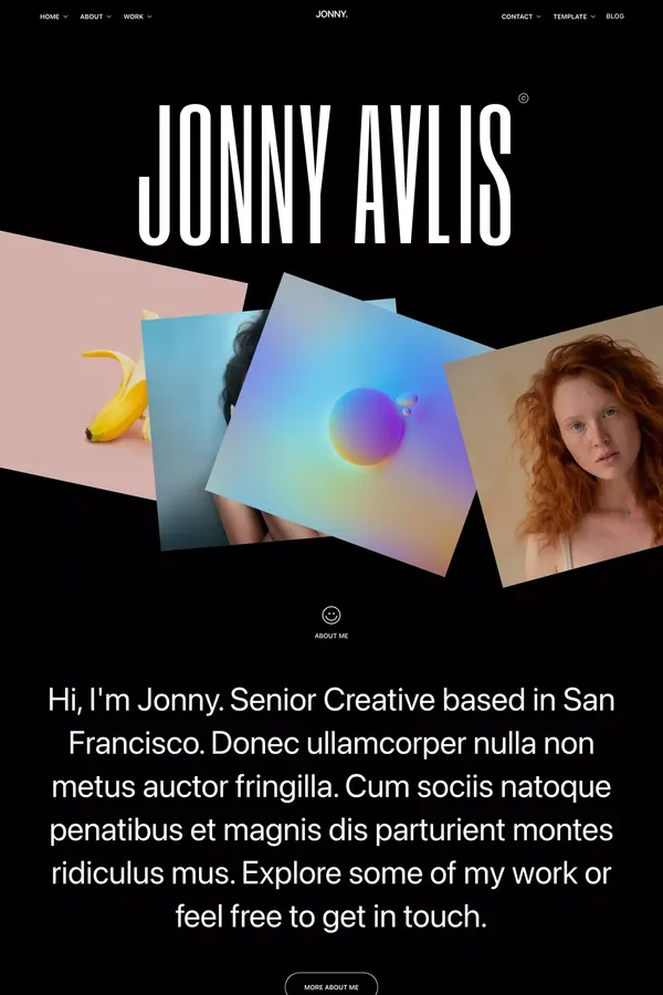 Jonny - Portfolio Webflow Template - Template design inspiration