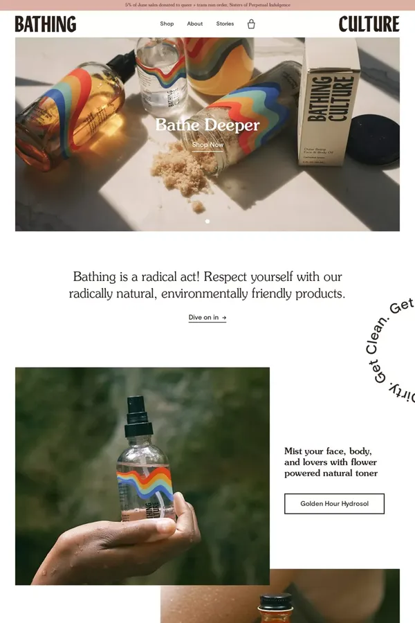 Bathing Culture - Landing design inspiration