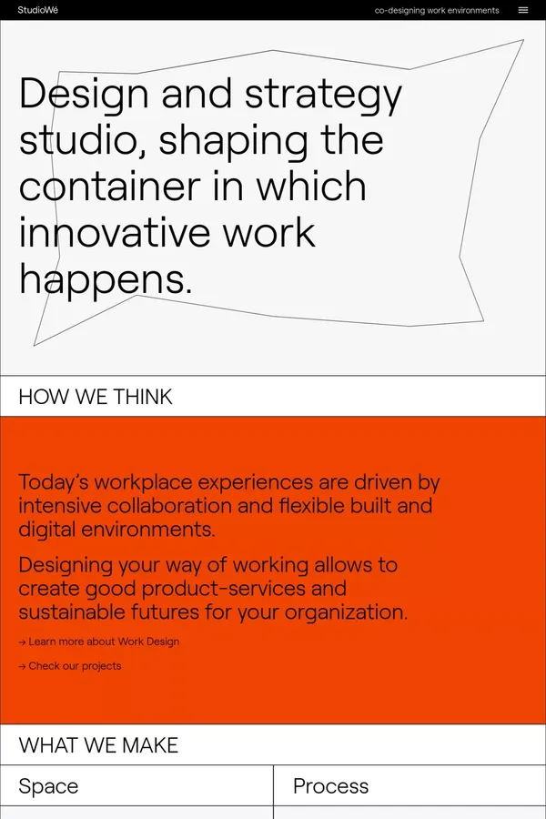 Studio Wé | Co-designing Work Environments - Portfolio design inspiration
