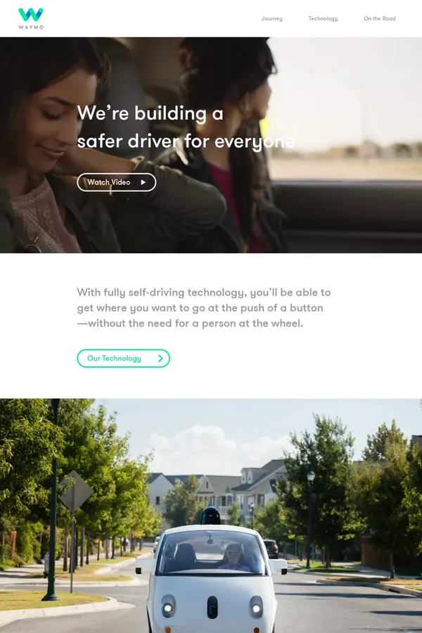 Waymo - Landing design inspiration