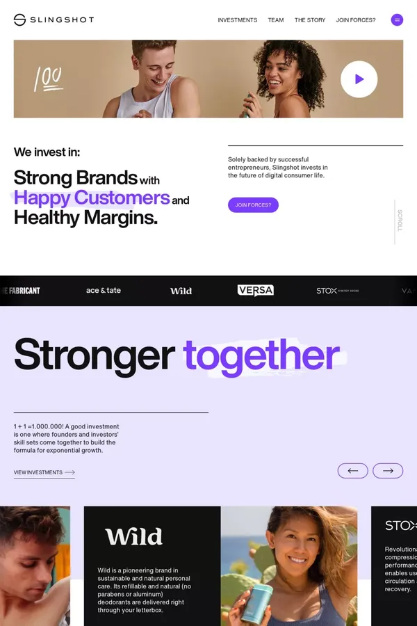Slingshot - Landing design inspiration