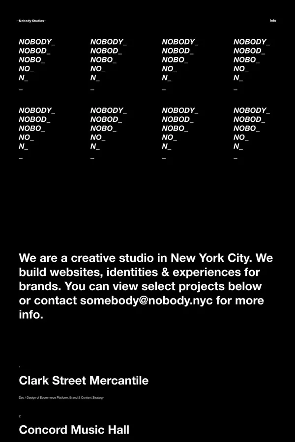 Nobody Studios - Digitally Driven Design and Branding - Portfolio design inspiration